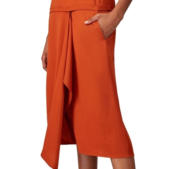 Maria Cornejo Dress Size 4 Burnt Orange Drop Waist Pockets - Picture 8 of 12